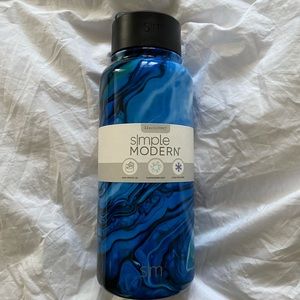Simple Modern blue marble straw sip water bottle